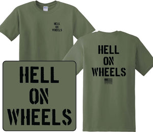 Hell On Wheels Big Logo Tee- Military