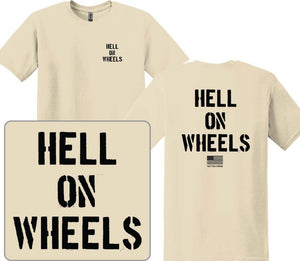 Hell On Wheels Big Logo Tee- Sand
